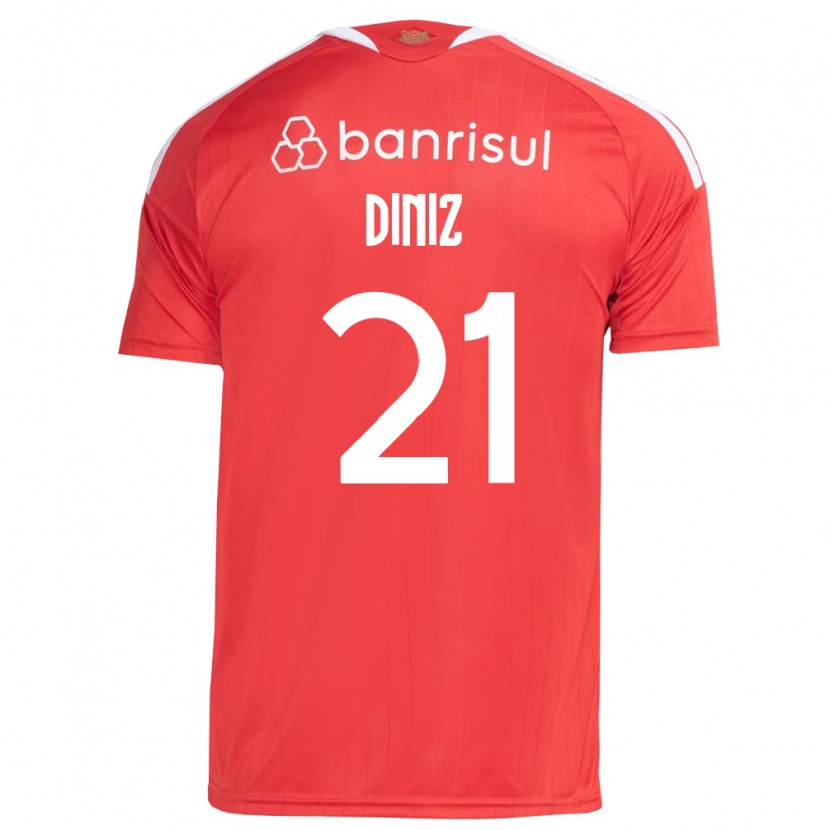 Danxen Kobiety Kauã Diniz #21 Czerwony Biały Domowa Koszulka 2026/27 Koszulki Klubowe