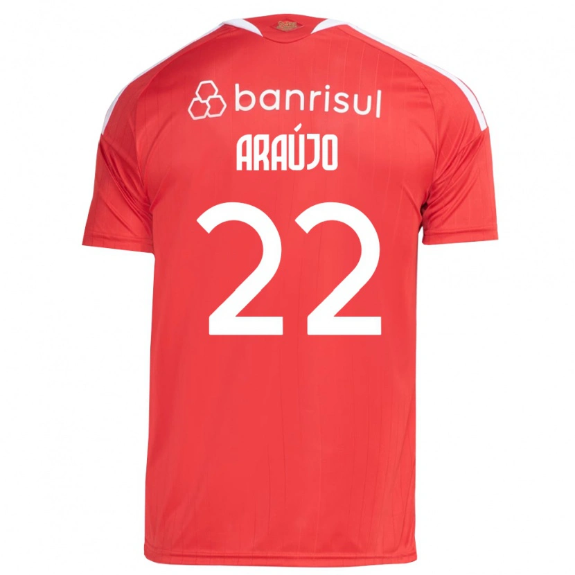 Danxen Kobiety Kelwin Araújo #22 Czerwony Biały Domowa Koszulka 2026/27 Koszulki Klubowe