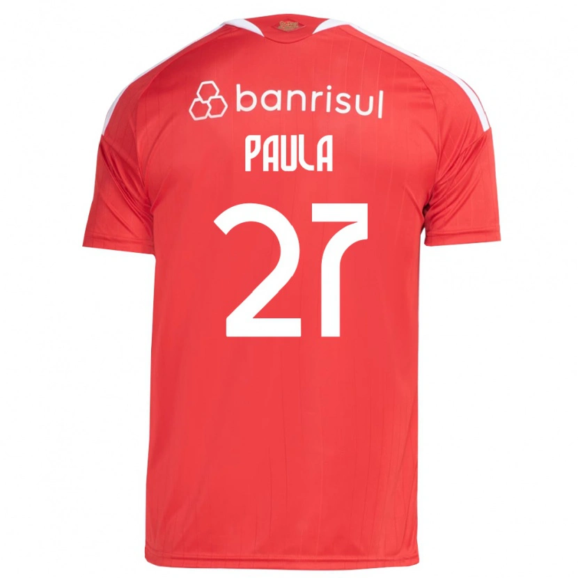 Danxen Kobiety Paulinho Paula #27 Czerwony Biały Domowa Koszulka 2026/27 Koszulki Klubowe