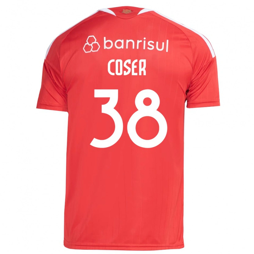 Danxen Kobiety Diego Coser #38 Czerwony Biały Domowa Koszulka 2026/27 Koszulki Klubowe