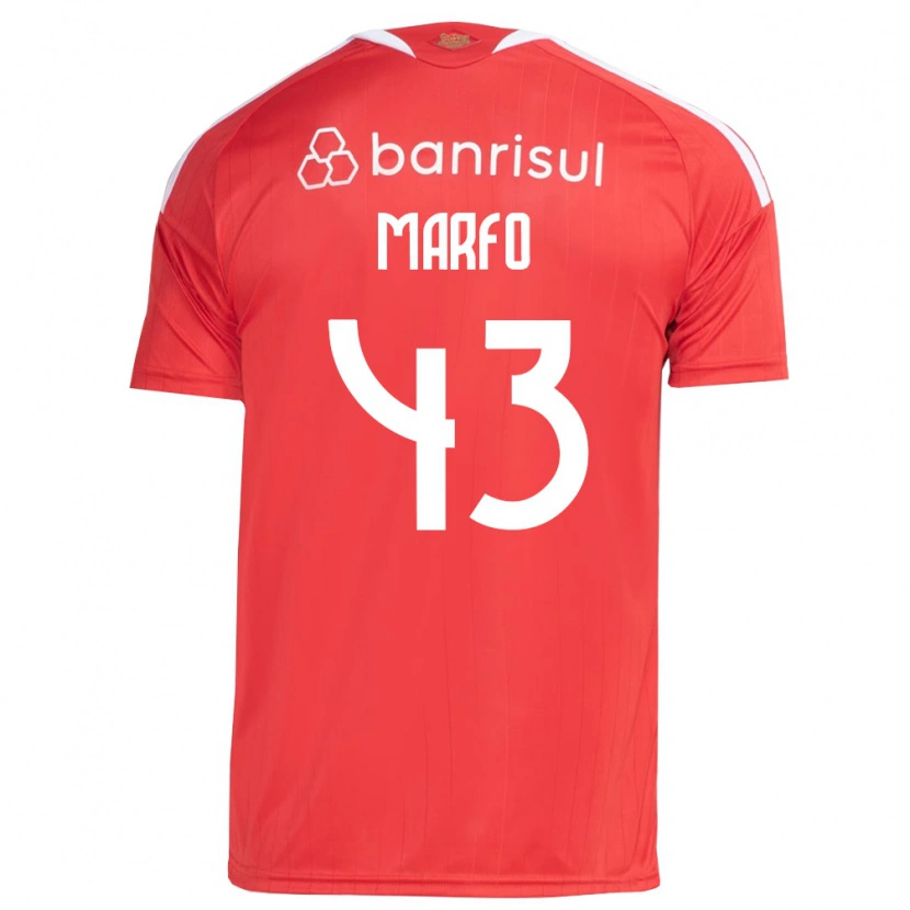 Danxen Kobiety Denis Marfo #43 Czerwony Biały Domowa Koszulka 2026/27 Koszulki Klubowe