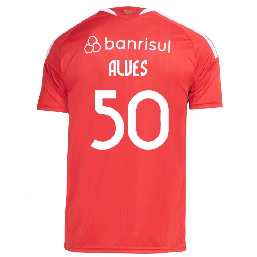 Danxen Kobiety Kauan Alves #50 Czerwony Biały Domowa Koszulka 2026/27 Koszulki Klubowe
