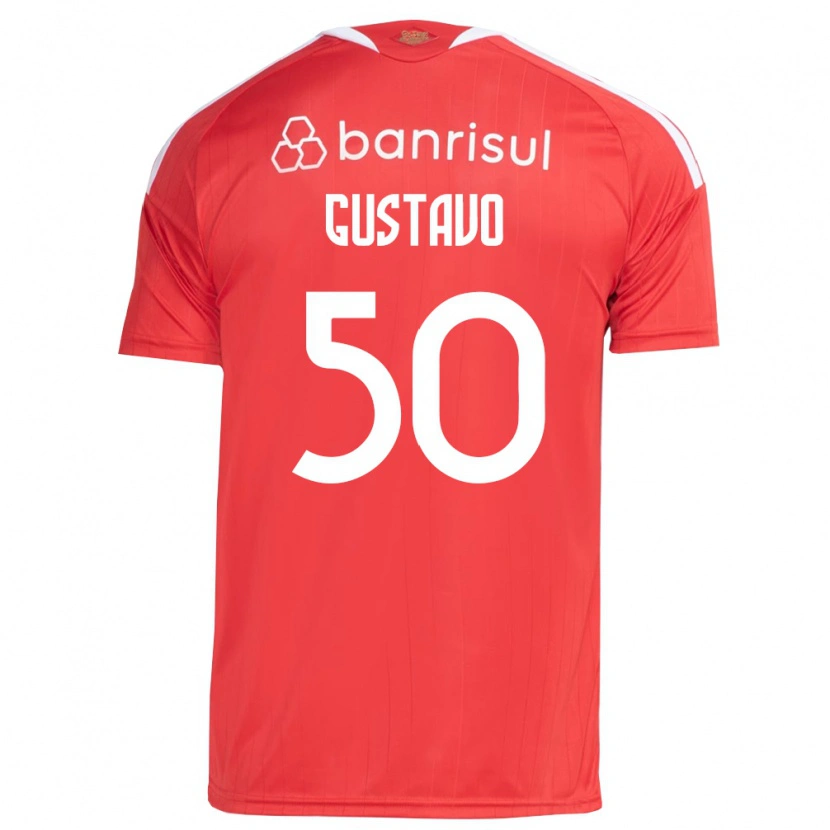 Danxen Kobiety Gustavo Dos Santos #50 Czerwony Biały Domowa Koszulka 2026/27 Koszulki Klubowe