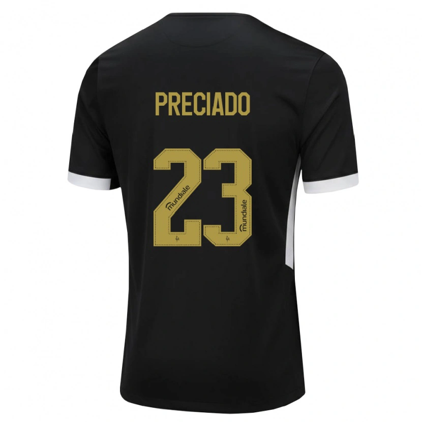 Danxen Kobiety Angelo Preciado #23 Czarny Biały Żółty Domowa Koszulka 2026/27 Koszulki Klubowe