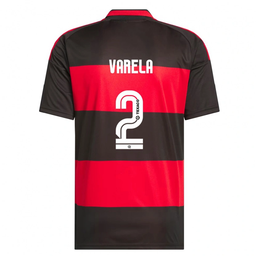 Danxen Kobiety Guillermo Varela #2 Czerwony Czarny Biały Domowa Koszulka 2026/27 Koszulki Klubowe
