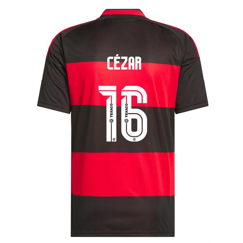 Danxen Kobiety Paulo Cézar #16 Czerwony Czarny Biały Domowa Koszulka 2026/27 Koszulki Klubowe