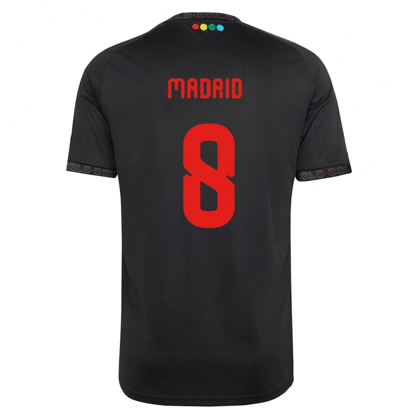 Danxen Kobiety Álvaro Madrid #8 Czarny Czerwony Wyjazdowa Koszulka 2026/27 Koszulki Klubowe