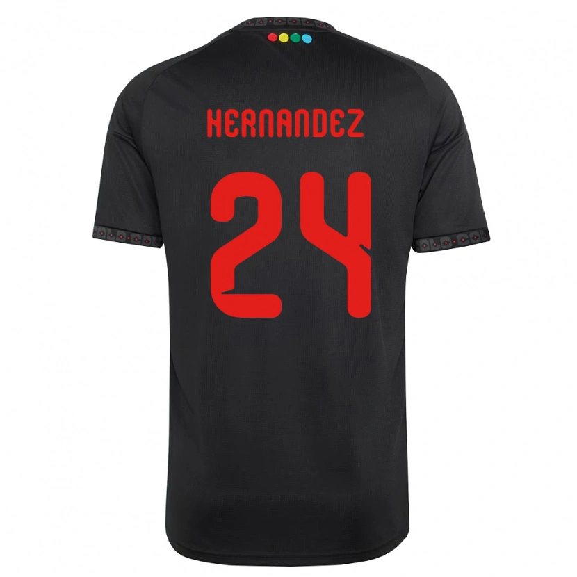 Danxen Kobiety Leandro Hernández #24 Czarny Czerwony Wyjazdowa Koszulka 2026/27 Koszulki Klubowe