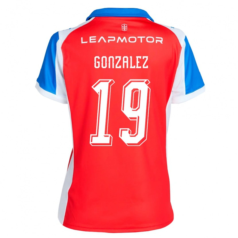 Danxen Kobiety Bryan González #19 Czerwony Niebieski Wyjazdowa Koszulka 2026/27 Koszulki Klubowe