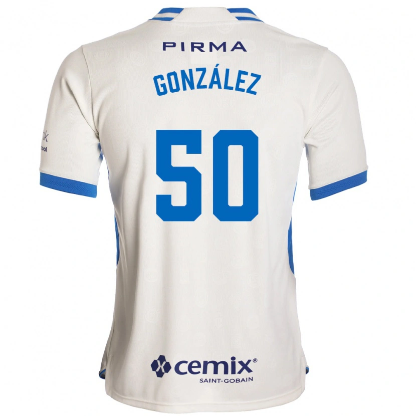 Danxen Kobiety Kenneth González #50 Biały Niebieski Czerwony Wyjazdowa Koszulka 2026/27 Koszulki Klubowe