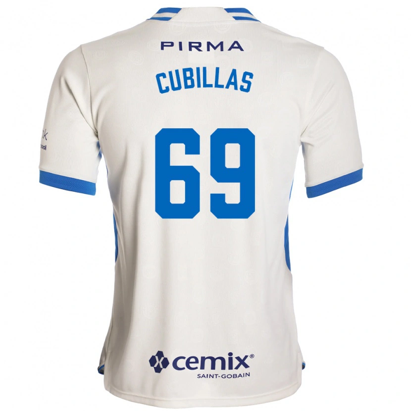 Danxen Kobiety Andre Cubillas #69 Biały Niebieski Czerwony Wyjazdowa Koszulka 2026/27 Koszulki Klubowe