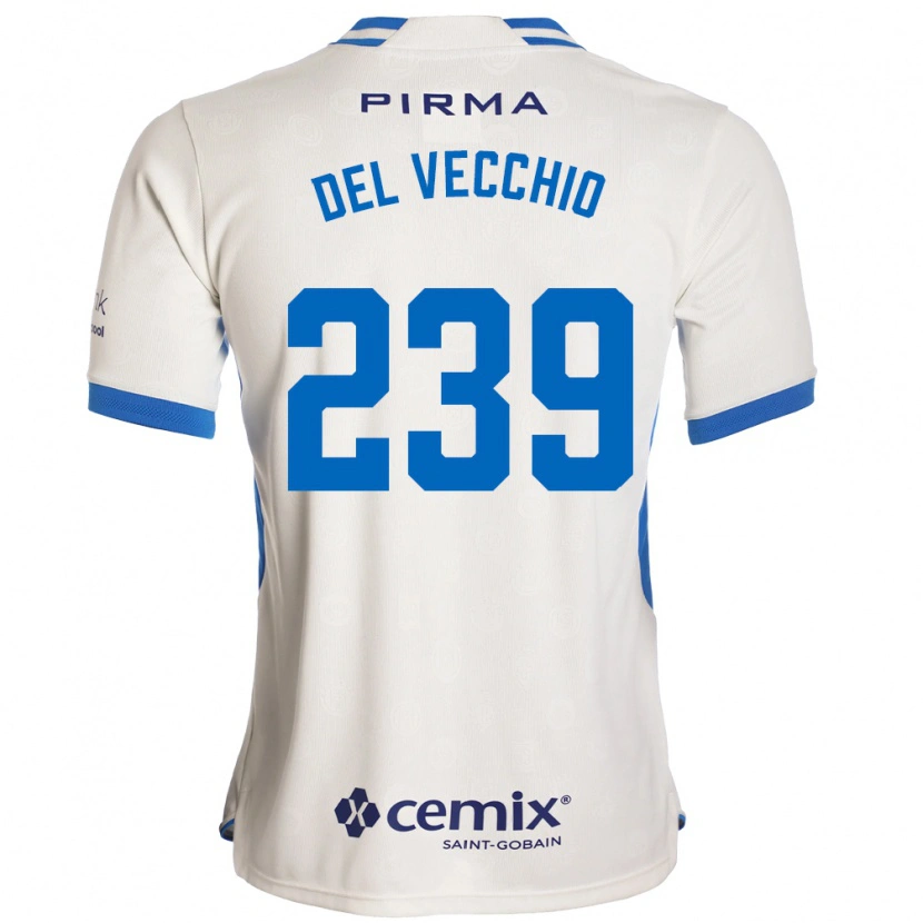 Danxen Kobiety Michael Del Vecchio #239 Biały Niebieski Czerwony Wyjazdowa Koszulka 2026/27 Koszulki Klubowe
