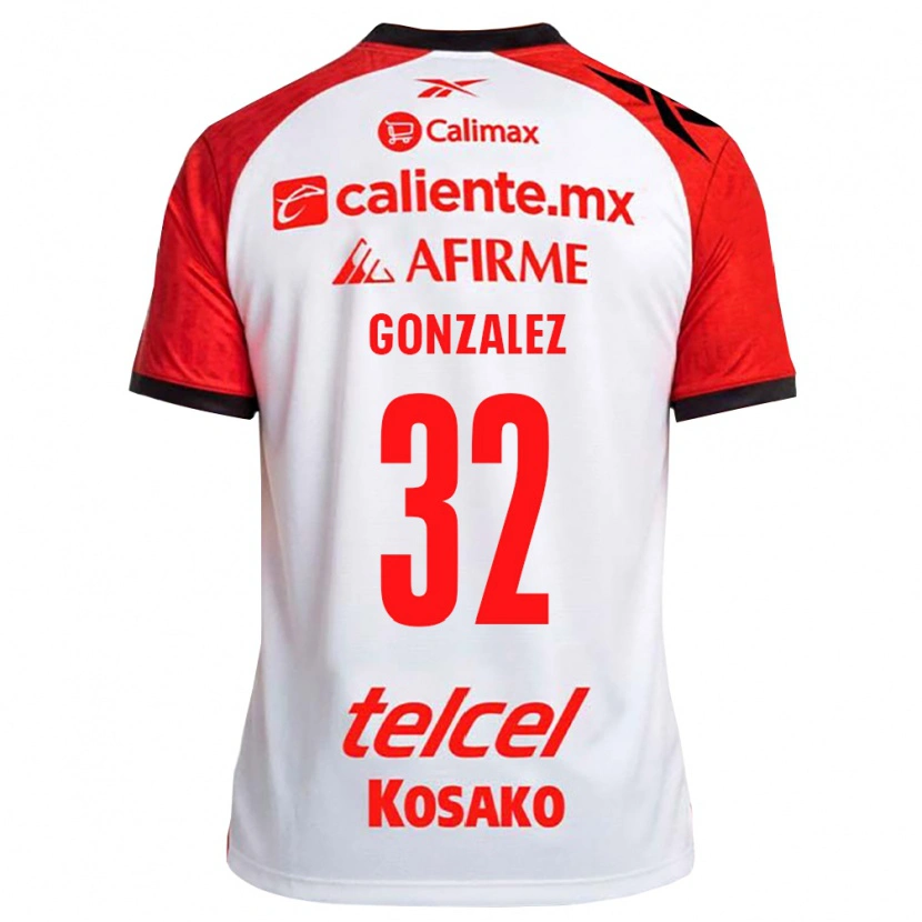 Danxen Kobiety Carlos Gonzalez #32 Biały Czarny Czerwony Wyjazdowa Koszulka 2026/27 Koszulki Klubowe