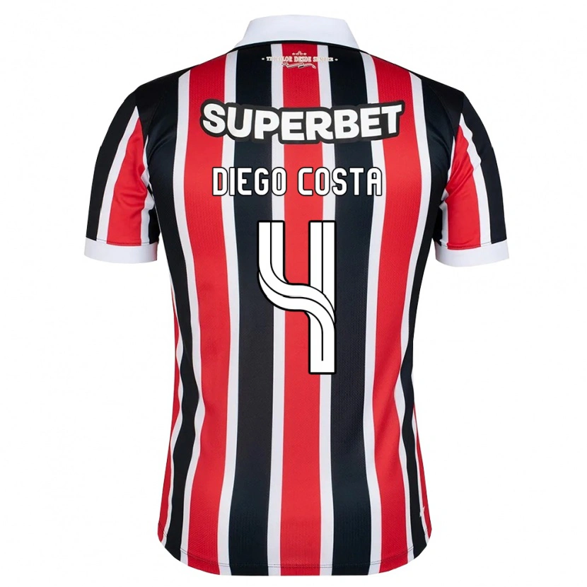 Danxen Kobiety Diego Costa #4 Czerwony Biały Czarny Wyjazdowa Koszulka 2026/27 Koszulki Klubowe