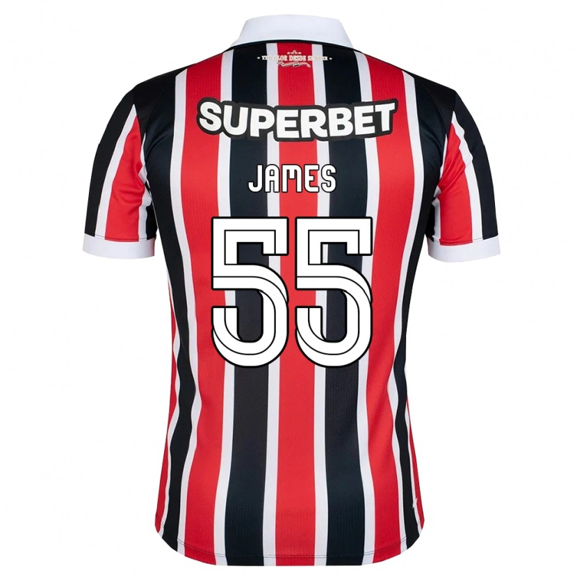 Danxen Kobiety James Rodriguez #55 Czerwony Biały Czarny Wyjazdowa Koszulka 2026/27 Koszulki Klubowe