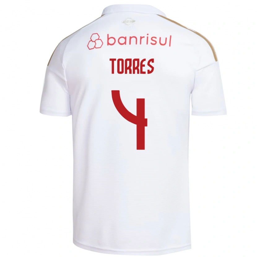 Danxen Kobiety Félix Torres #4 Biały Czerwony Wyjazdowa Koszulka 2026/27 Koszulki Klubowe