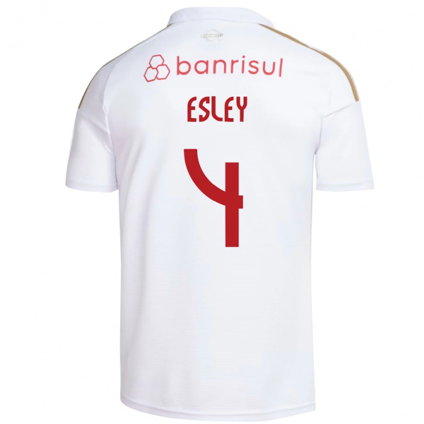 Danxen Kobiety Esley Ezequiel Dos Reis #4 Biały Czerwony Wyjazdowa Koszulka 2026/27 Koszulki Klubowe