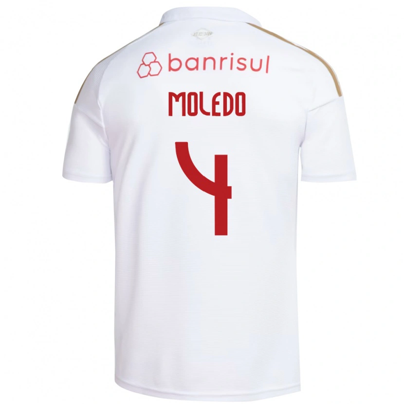 Danxen Kobiety Rodrigo Moledo #4 Biały Czerwony Wyjazdowa Koszulka 2026/27 Koszulki Klubowe