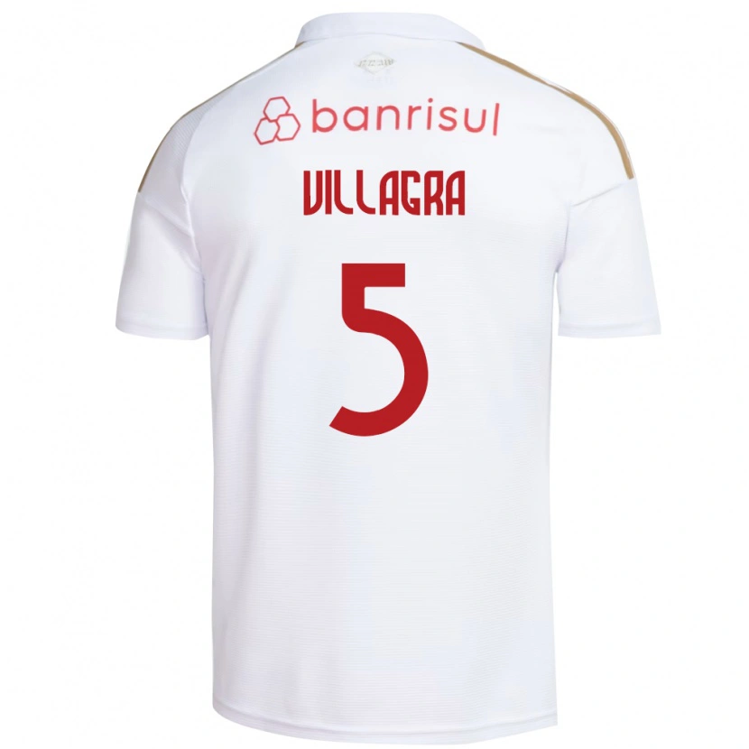 Danxen Kobiety Rodrigo Villagra #5 Biały Czerwony Wyjazdowa Koszulka 2026/27 Koszulki Klubowe