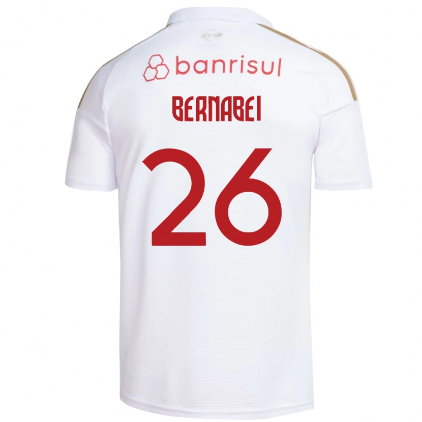 Danxen Kobiety Alexandro Bernabei #26 Biały Czerwony Wyjazdowa Koszulka 2026/27 Koszulki Klubowe
