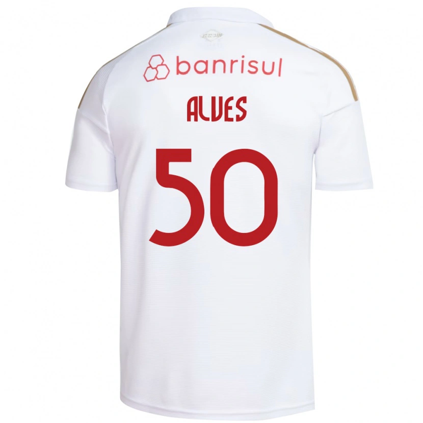 Danxen Kobiety Kauan Alves #50 Biały Czerwony Wyjazdowa Koszulka 2026/27 Koszulki Klubowe