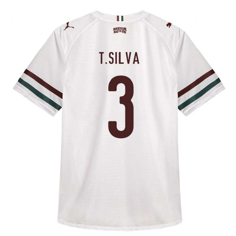 Danxen Kobiety Thiago Silva #3 Biały Zielony Burgundia Wyjazdowa Koszulka 2026/27 Koszulki Klubowe