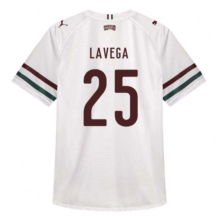 Danxen Kobiety Joaquín Lavega #25 Biały Zielony Burgundia Wyjazdowa Koszulka 2026/27 Koszulki Klubowe