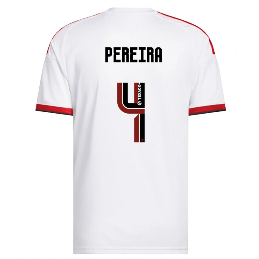 Danxen Kobiety Léo Pereira #4 Biały Czerwony Czarny Wyjazdowa Koszulka 2026/27 Koszulki Klubowe