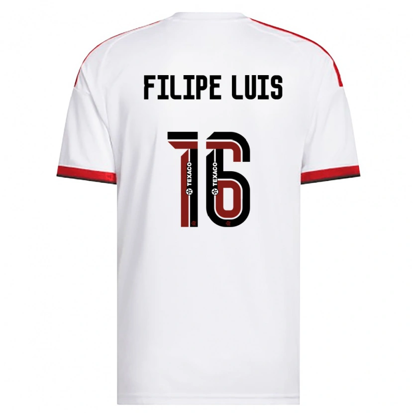 Danxen Kobiety Filipe Luis #16 Biały Czerwony Czarny Wyjazdowa Koszulka 2026/27 Koszulki Klubowe