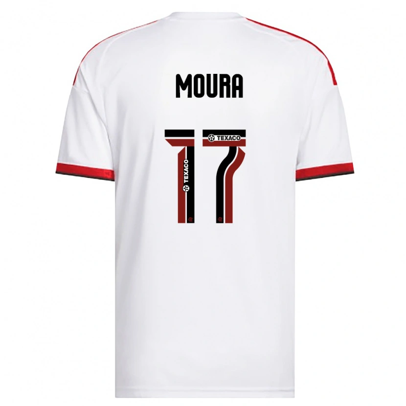 Danxen Kobiety Hugo Moura #17 Biały Czerwony Czarny Wyjazdowa Koszulka 2026/27 Koszulki Klubowe