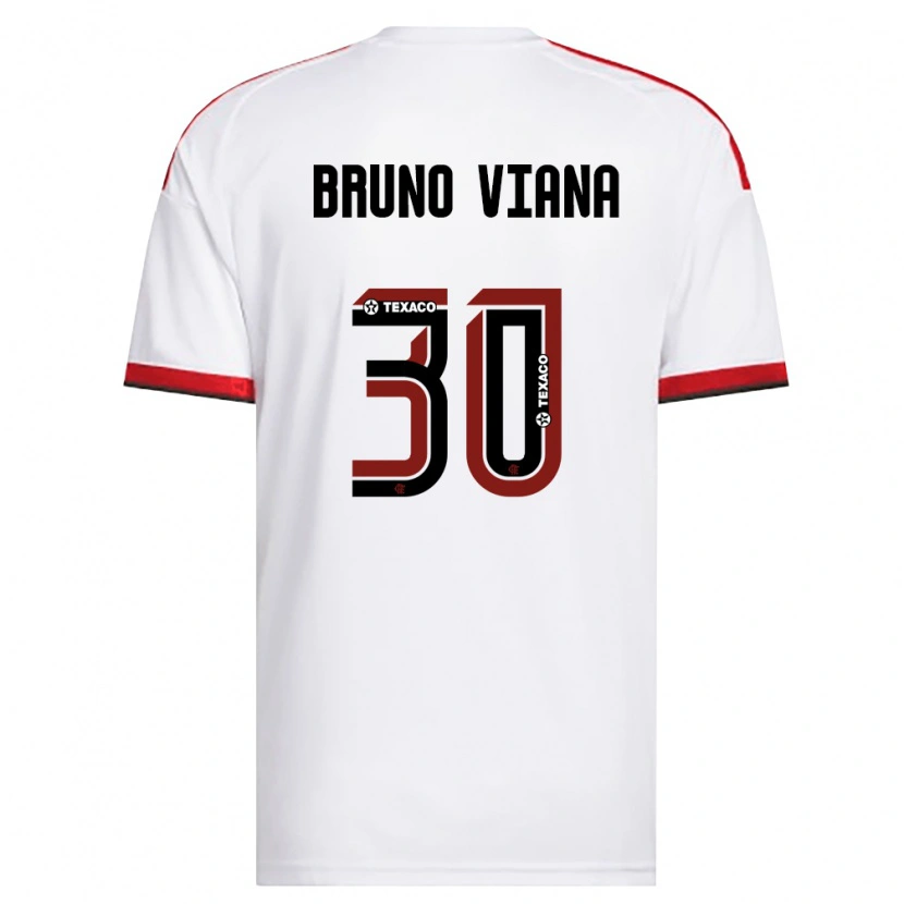 Danxen Kobiety Bruno Viana #30 Biały Czerwony Czarny Wyjazdowa Koszulka 2026/27 Koszulki Klubowe