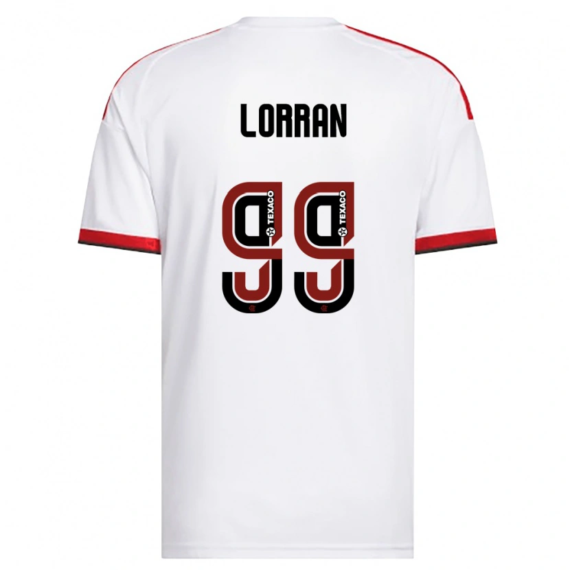 Danxen Kobiety Lorran Lucas Pereira De Sousa #99 Biały Czerwony Czarny Wyjazdowa Koszulka 2026/27 Koszulki Klubowe