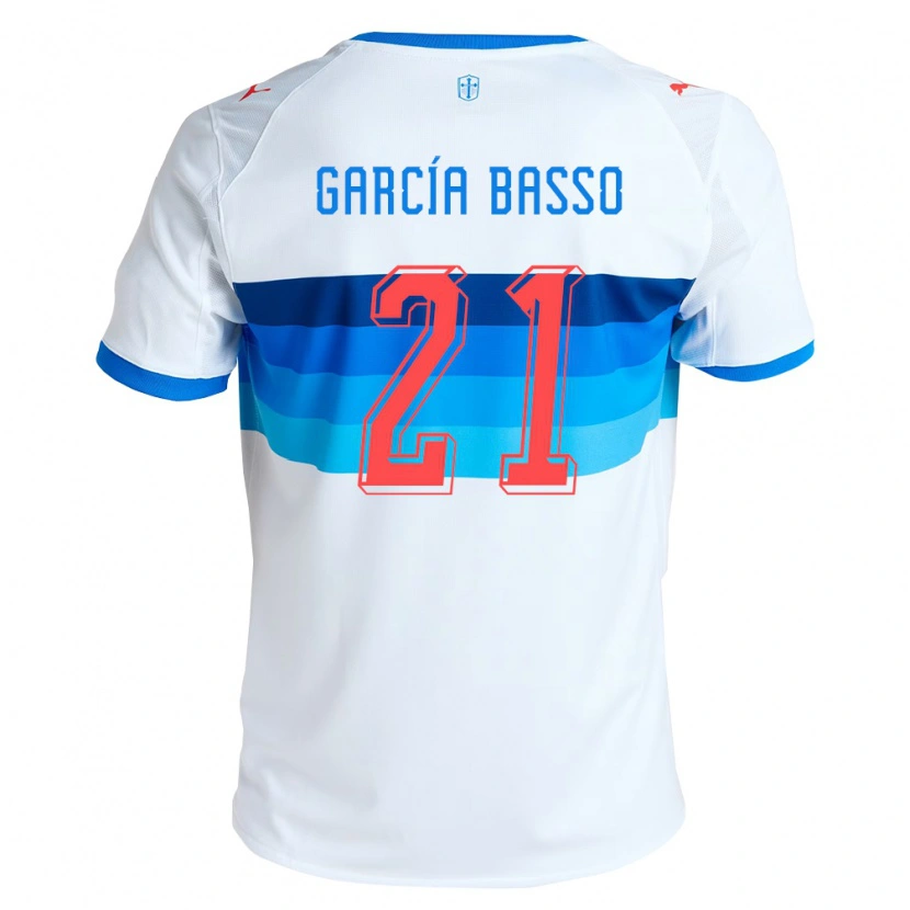 Danxen Kobiety Agustín García Basso #21 Biały Błękitny Domowa Koszulka 2026/27 Koszulki Klubowe