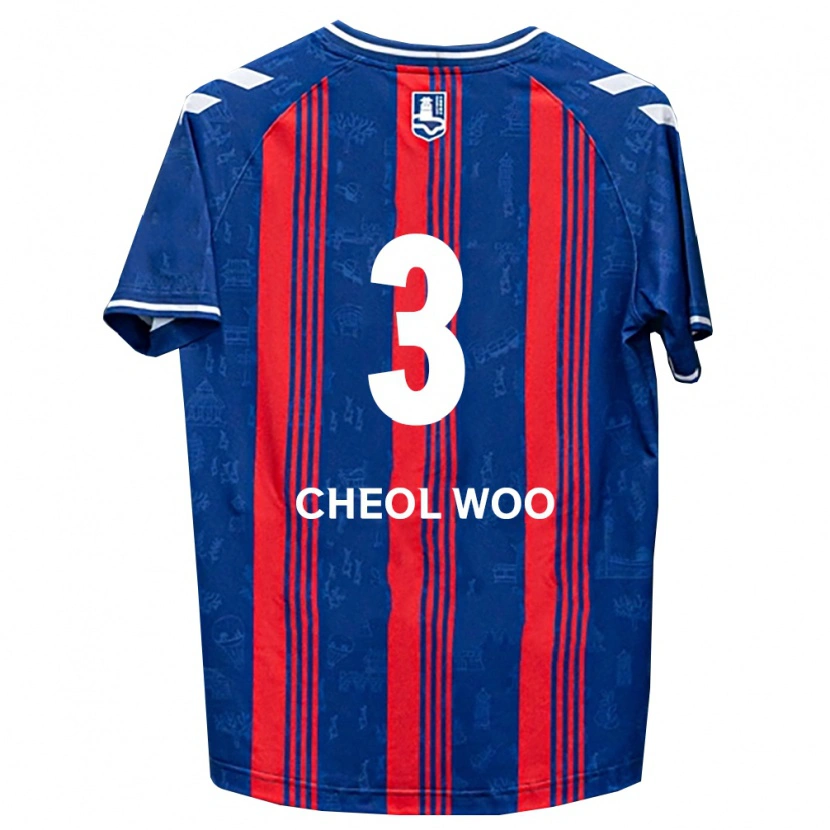 Danxen Dzieci Cheol-Woo Park #3 Niebieski Czerwony Biały Domowa Koszulka 2026/27 Koszulki Klubowe