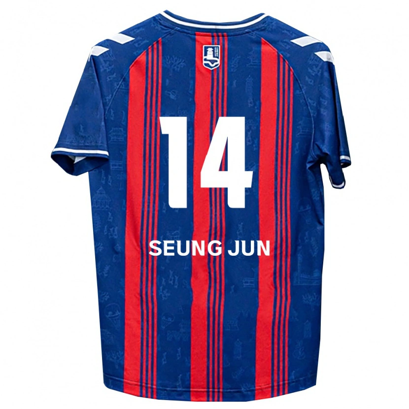 Danxen Dzieci Seung-Jun Yeom #14 Niebieski Czerwony Biały Domowa Koszulka 2026/27 Koszulki Klubowe