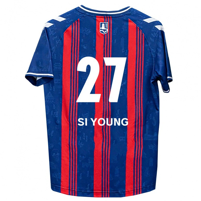 Danxen Dzieci Si-Young Lee #27 Niebieski Czerwony Biały Domowa Koszulka 2026/27 Koszulki Klubowe