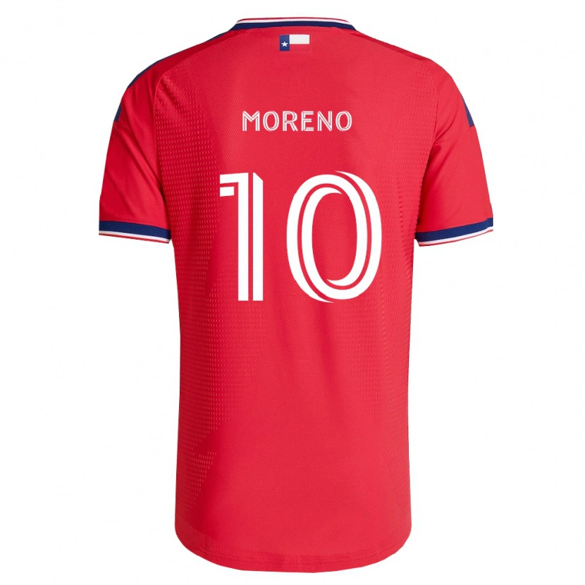 Danxen Dzieci Santiago Moreno #10 Czerwony Niebieski Biały Domowa Koszulka 2026/27 Koszulki Klubowe
