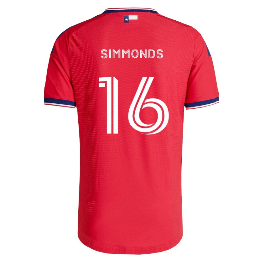 Danxen Dzieci Nicholas Simmonds #16 Czerwony Niebieski Biały Domowa Koszulka 2026/27 Koszulki Klubowe