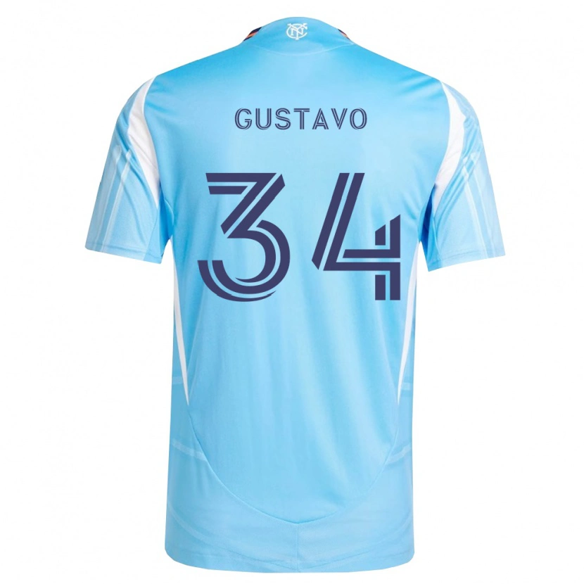 Danxen Dzieci Raul Gustavo #34 Błękitny Biały Domowa Koszulka 2026/27 Koszulki Klubowe