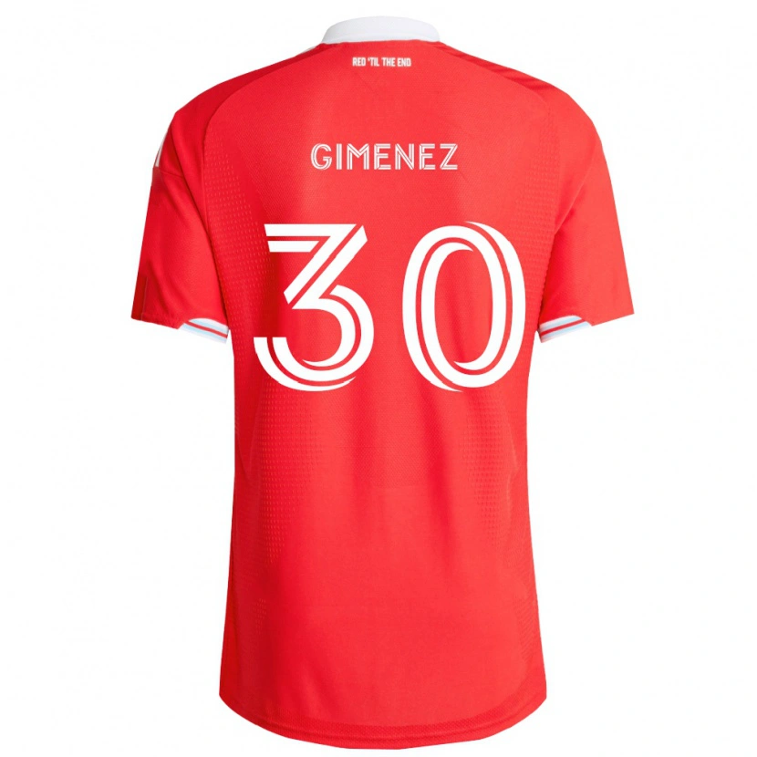 Danxen Dzieci Gastón Giménez #30 Czerwony Głęboki Niebieski Biały Domowa Koszulka 2026/27 Koszulki Klubowe