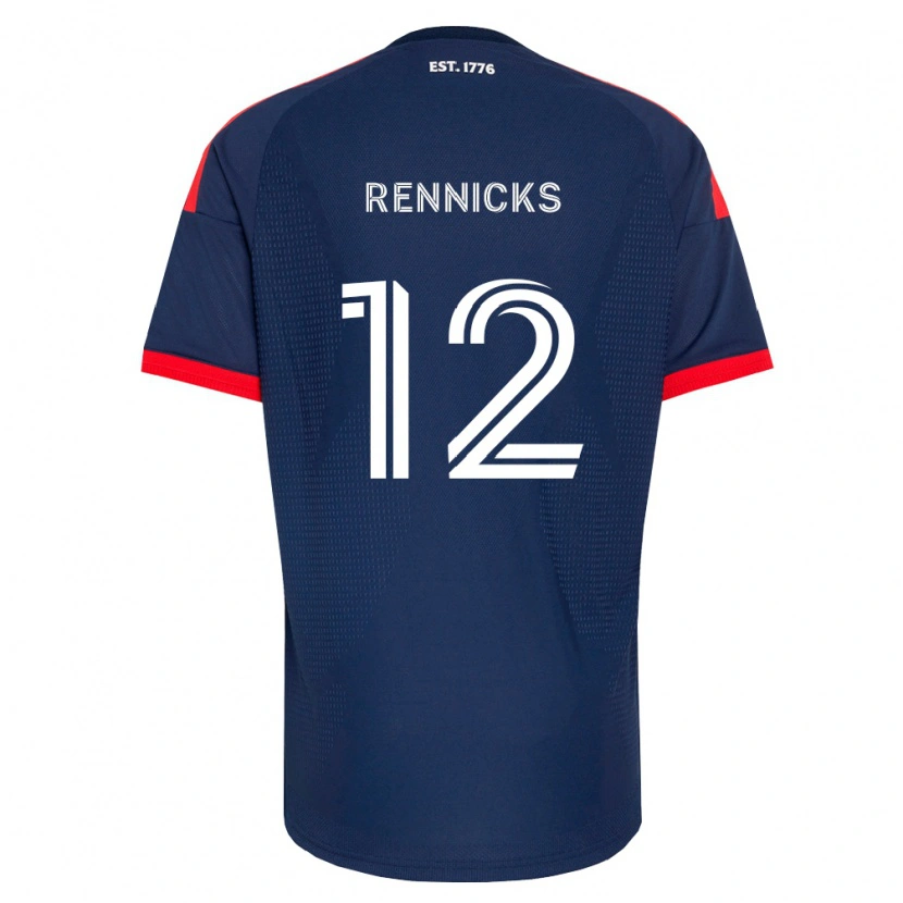 Danxen Dzieci Justin Rennicks #12 Królewski Niebieski Czerwony Biały Domowa Koszulka 2026/27 Koszulki Klubowe