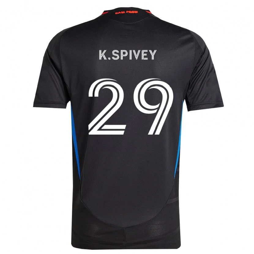 Danxen Dzieci Kaedren Spivey #29 Niebieski Biały Czarny Domowa Koszulka 2026/27 Koszulki Klubowe