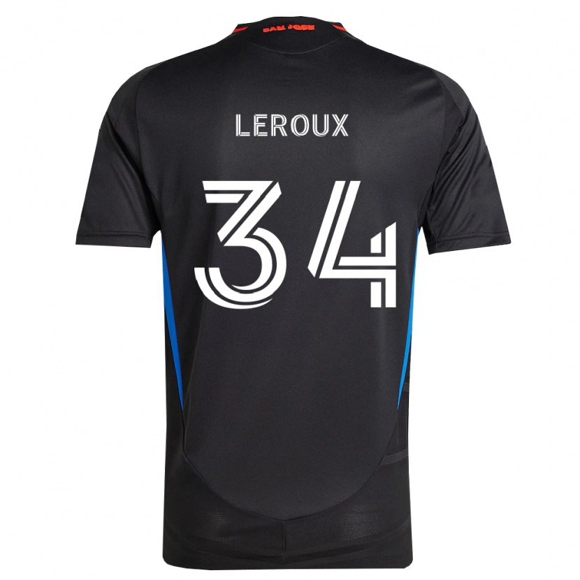 Danxen Dzieci Beau Leroux #34 Niebieski Biały Czarny Domowa Koszulka 2026/27 Koszulki Klubowe