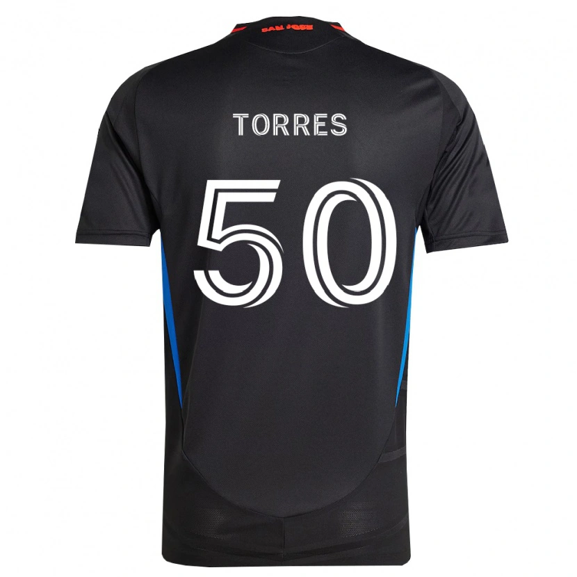 Danxen Dzieci Jorge Torres #50 Niebieski Biały Czarny Domowa Koszulka 2026/27 Koszulki Klubowe