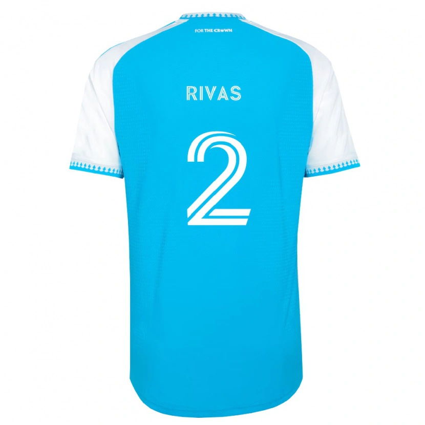 Danxen Dzieci Leandro Rivas #2 Błękitny Biały Czarny Domowa Koszulka 2026/27 Koszulki Klubowe