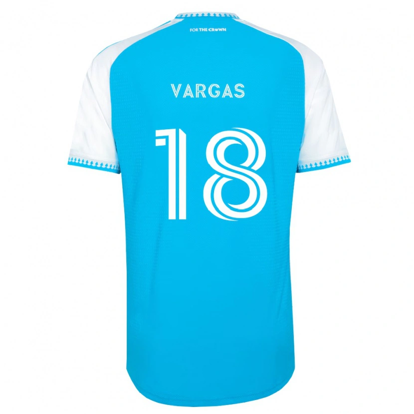 Danxen Dzieci Kerwin Vargas #18 Błękitny Biały Czarny Domowa Koszulka 2026/27 Koszulki Klubowe