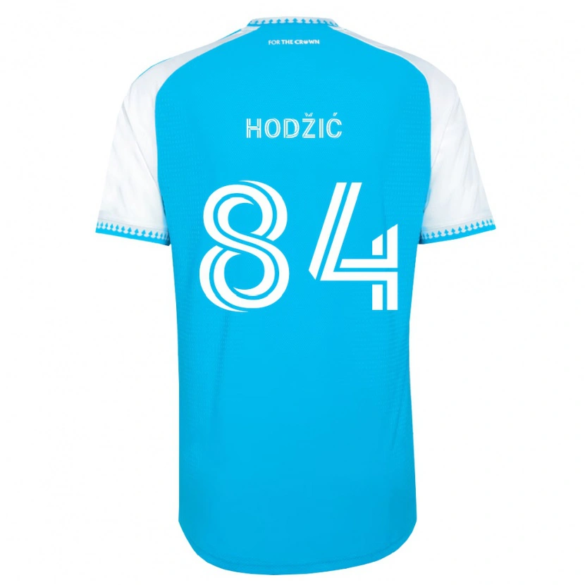 Danxen Dzieci Amil Hodžić #84 Błękitny Biały Czarny Domowa Koszulka 2026/27 Koszulki Klubowe