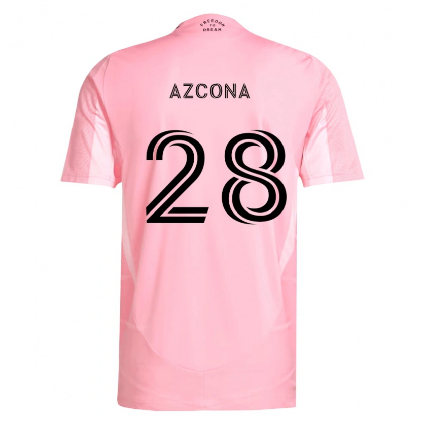 Danxen Dzieci Edison Azcona #28 Różowy Czarny Domowa Koszulka 2026/27 Koszulki Klubowe