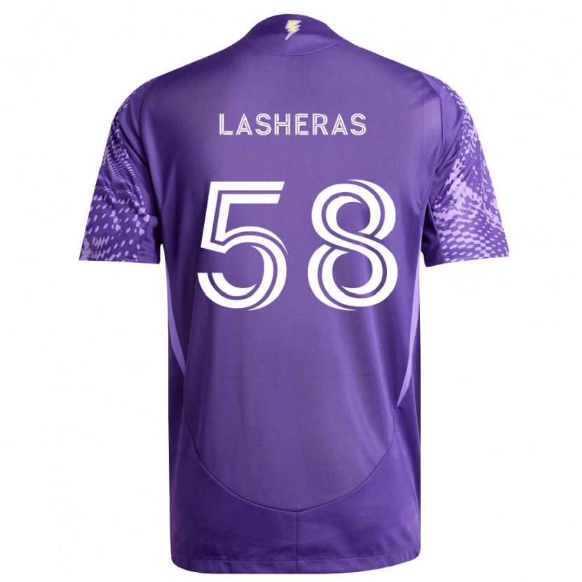 Danxen Dzieci Nicolas Lasheras #58 Fioletowy Biały Domowa Koszulka 2026/27 Koszulki Klubowe