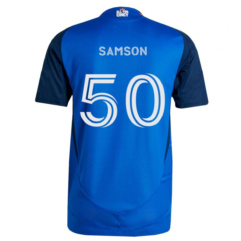 Danxen Dzieci Félix Samson #50 Królewski Niebieski Pomarańczowy Domowa Koszulka 2026/27 Koszulki Klubowe